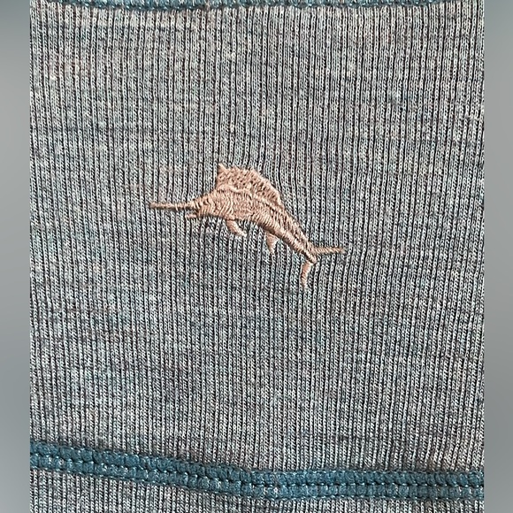 Tommy Bahama Flipshore Half-Zip Reversible Sweatshirt Teal/Grey Color Combo, XL - Picture 9 of 12